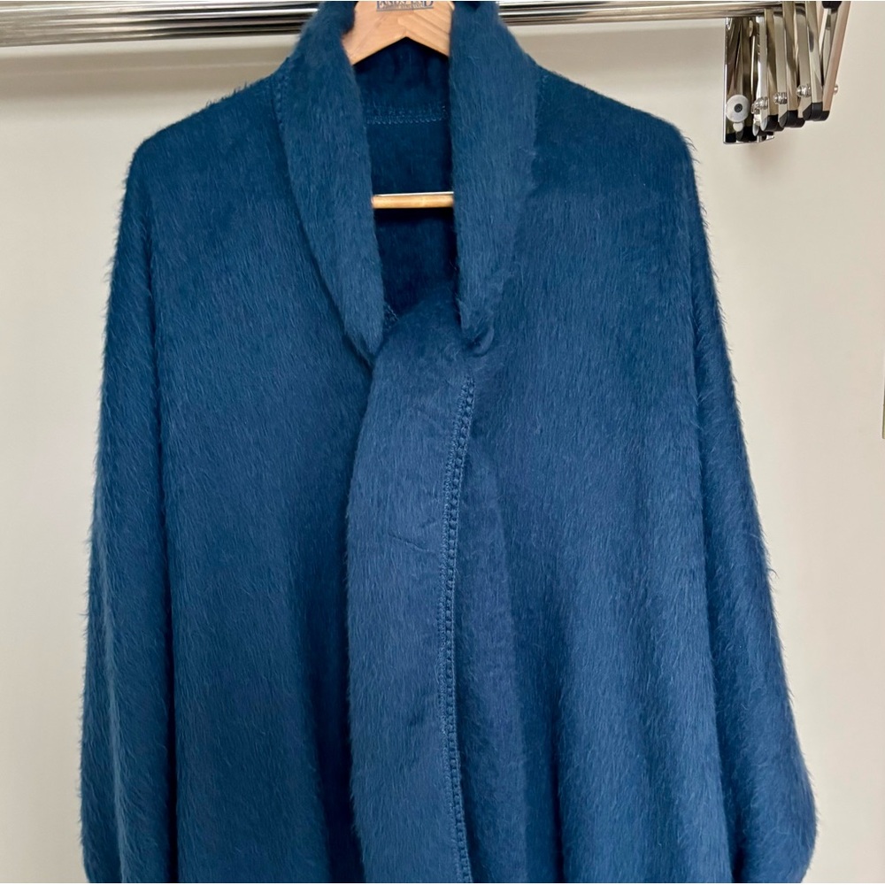 100% Alpaca Wrap Cape Shawl – Midnight Blue – Peru – One Size